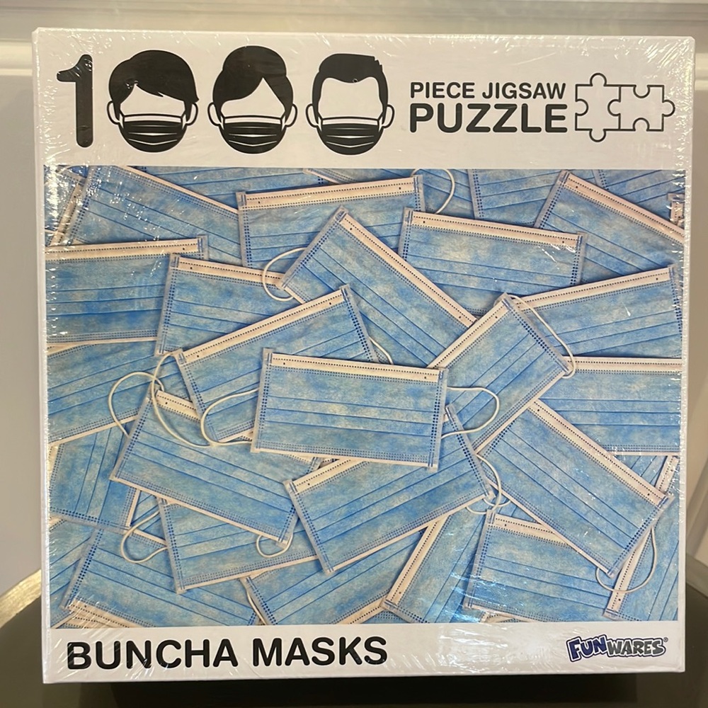 New 1000-Piece Jigsaw Puzzle “Buncha Masks” - 27 inches x 19 inches